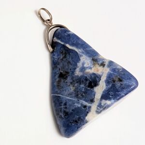 Blue sodalite pendant with 925 Sterling Silver bail
